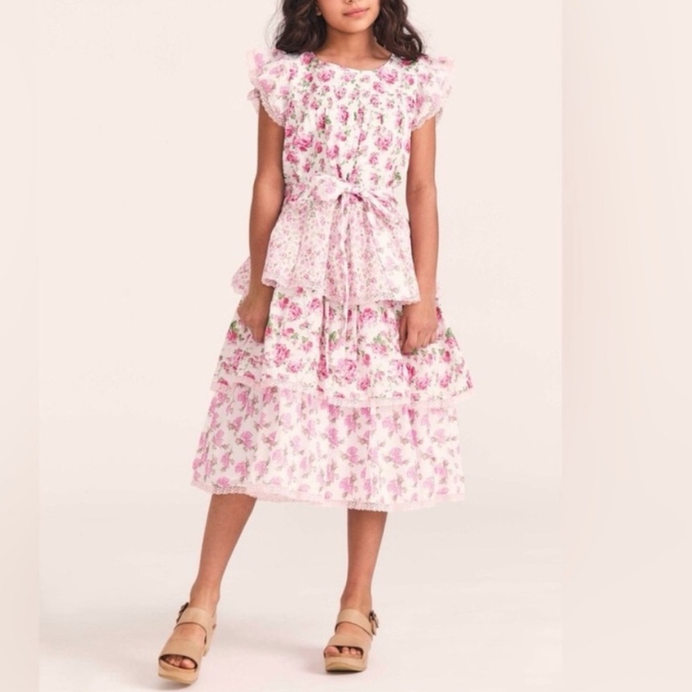 LoveShackFancy X American Girl Pink Floral Dress Size 14